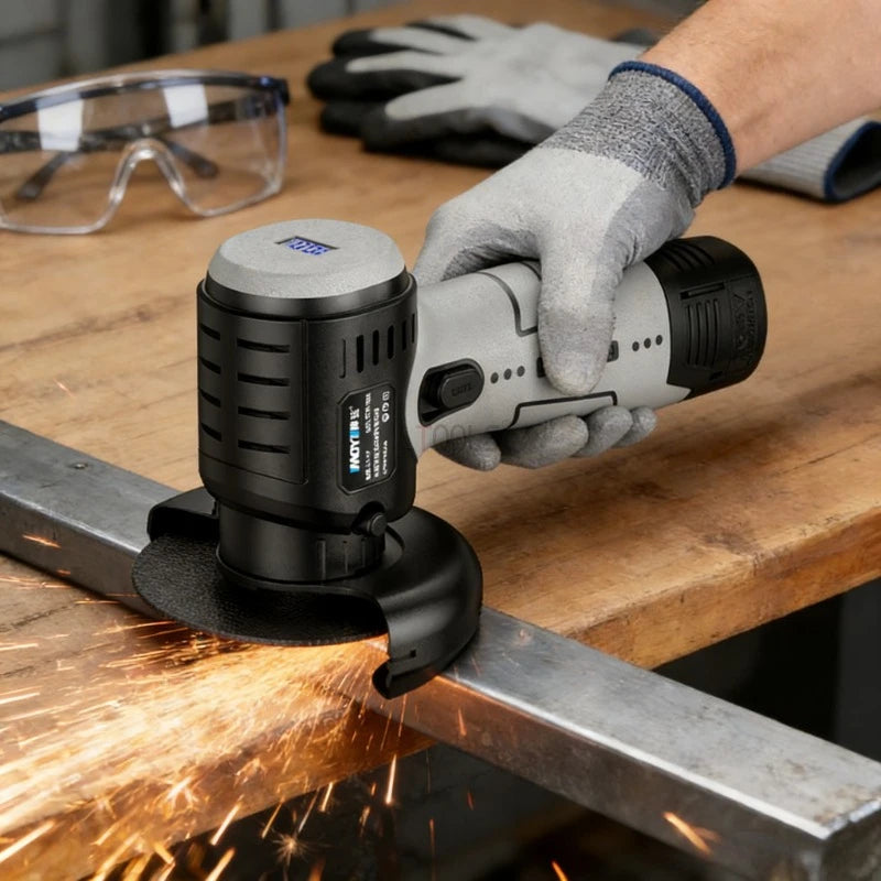 Mini Brushless Angle Grinder Self-locking Electricity Display Cutting Machine Soft Rubber Handle Portable Small Angle Grinder