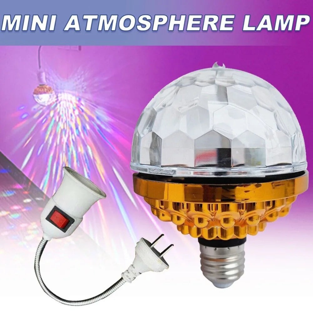 2 Pack Modern AC 85-265V LED Disco Light E27 6W Disco Ball Light Rotating Golden Magic Ball Light Party