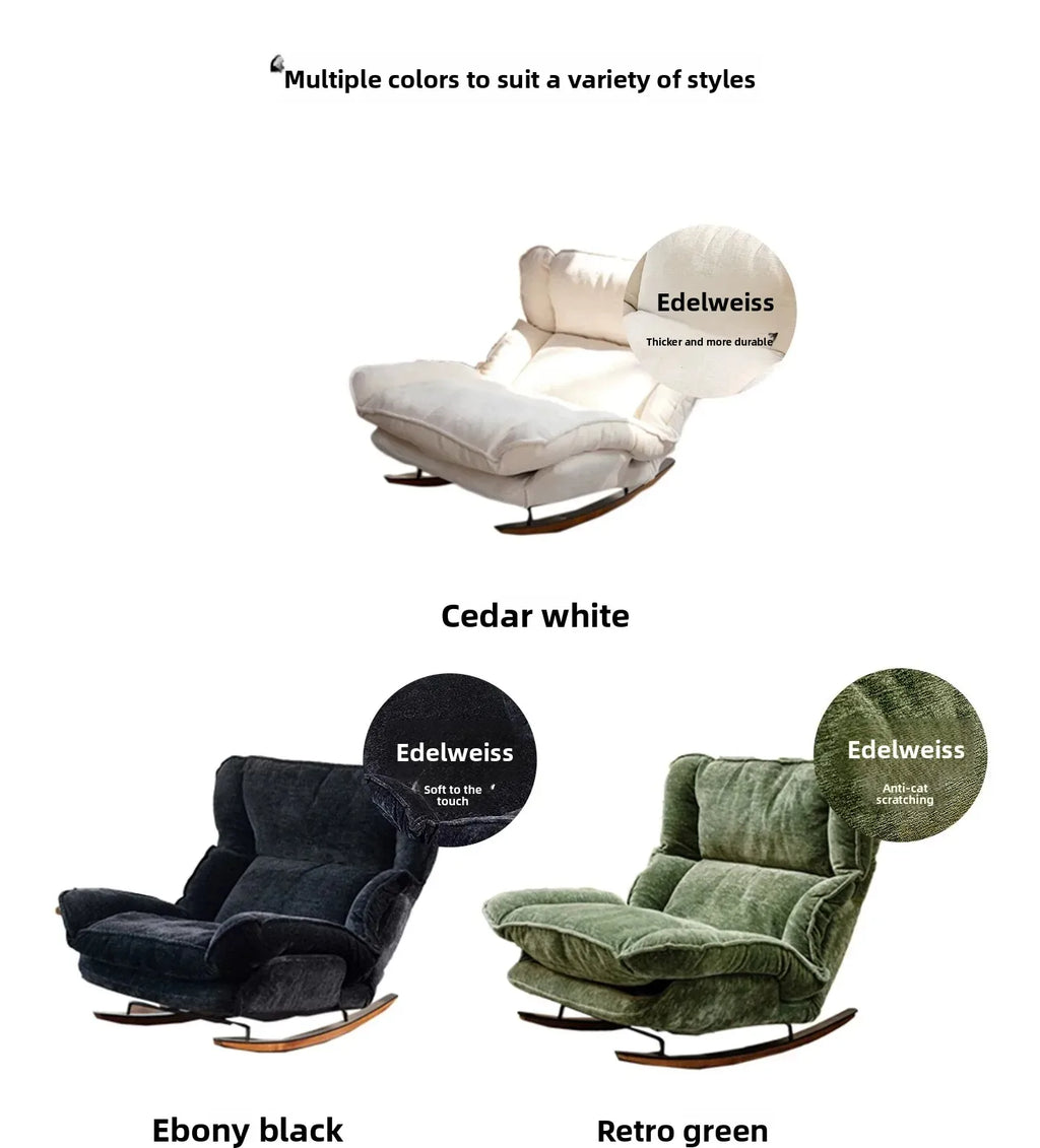 Lazy Sofa Chair, Rocking Chair Foldable and Adjustable Single Sofa, Leisure Chair for Balcony Perfect for Napping Rocking Chair