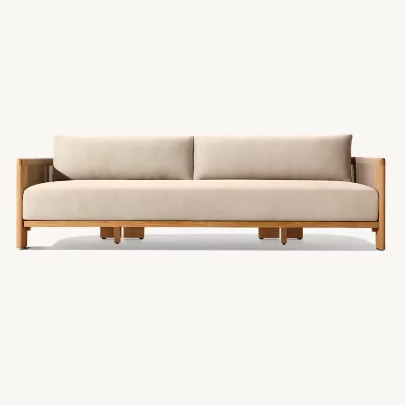 @3 # Luxury Solid Wood Teak Modern Outdoor Sofa Set Waterproof Weather Resistant Eco-Friendly Foldable Garden Furniture For Pati