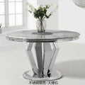 y8- High-End Stainless Steel Marble Round Dining Table and Chair Set for Home Post-Modern Minimalist