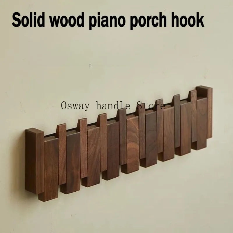 Natural wood wall-mounted piano coat rack, porch wall art hook closet kitchen bedroom porch