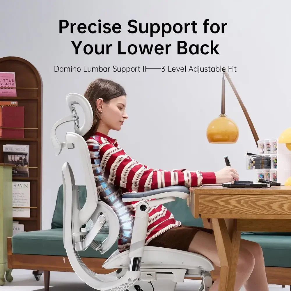 Doro C300 Pro V2 Ergonomic Office Chair with Footrest, Grey FullBody Adaptive Support, 8D Armrests amp Breathable Mesh, Comfy H