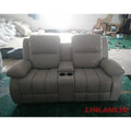 Reclining Loveseat with Cup Holder – Modern Genuine Leather Power Recliner Sofa with Center Console, Home Theater Recliner Couch