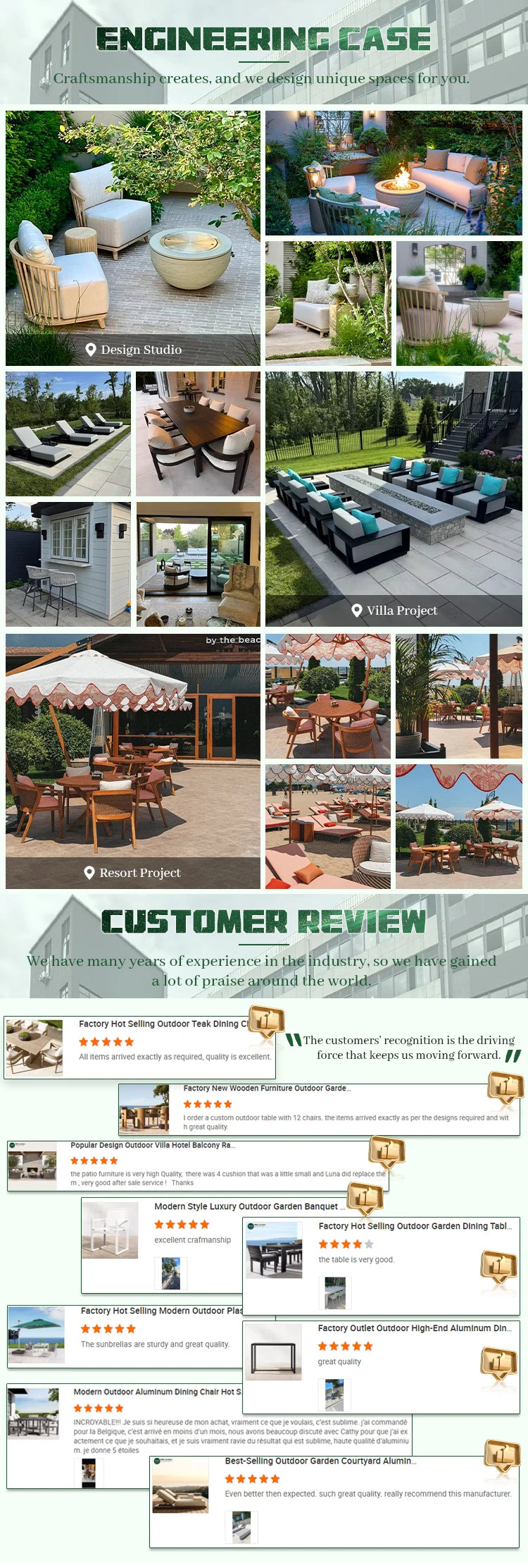 Wholesale Custom Luxury Modern Teak Wood Patio Garden Sofa Set Durable 6 Piece Outdoor Furniture Waterproof for Balcony