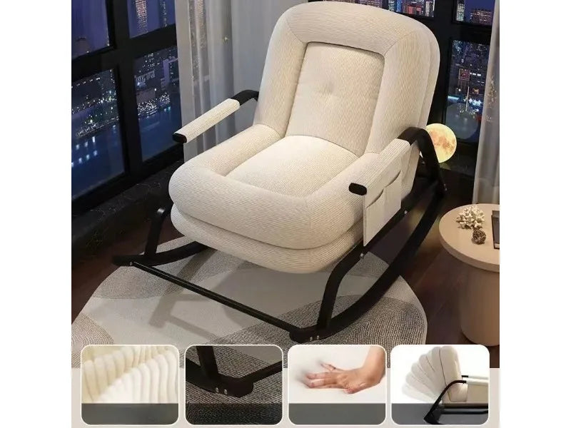 Lazy Rocking Chair Household Living Room Adult Balcony Leisure Bedroom Recliner Single Lazy Sofa Human Rocking Chair Muebles