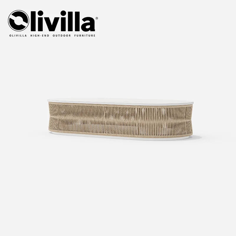Scandinavian Outdoor Woven Rope Sofa Villa Courtyard Simple Garden Furniture Hotel Resort Leisure Open-Air Waterproof Sofa Couch