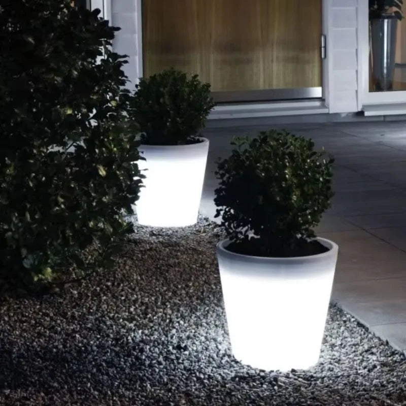 Luminous light outdoor led lighting flower plant pot color-changing  garden flower t water proofhome furniture pot