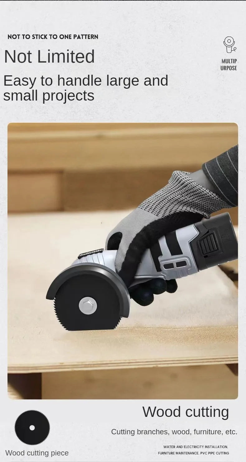 16.8V Portable Mini Cordless Angle Grinder Lithium Battery Powered Polishing Machine Diamond Cutting Power Tool for Grinding