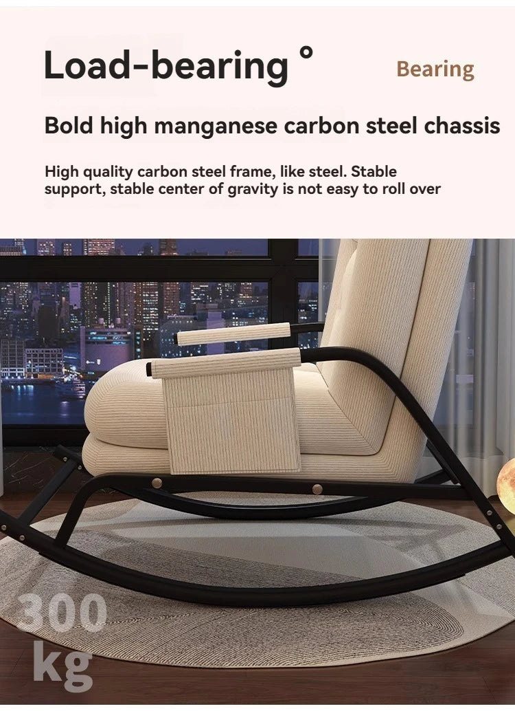 ASwinging Chair, Lounge Chair, Adults Can Sleep, Creamy Style Dog House Rocking Chair, Single Lazy Person, Home Small Sofa