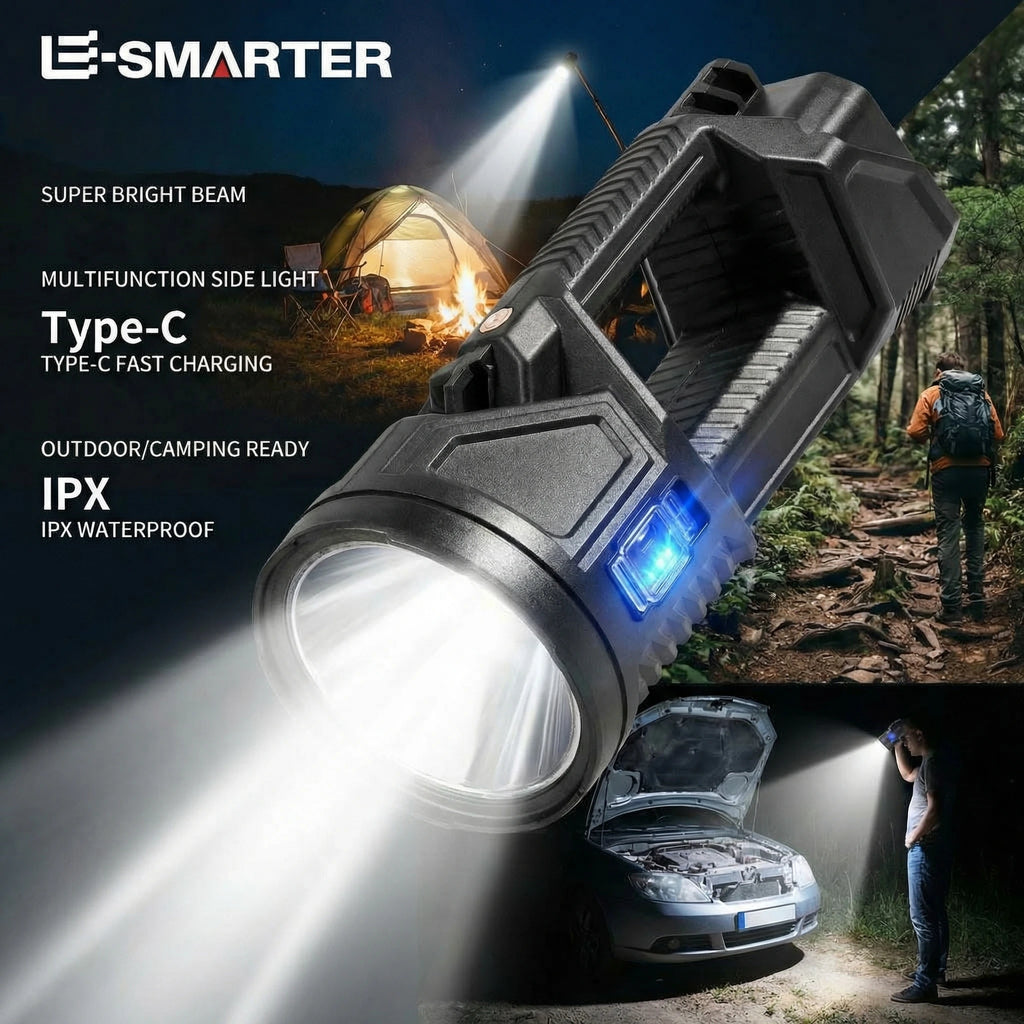 Rechargeable Lamp With Power Bank Function Flashlight Powerful Spotlight Portable Searchlight Large Capacity Lithium Battery