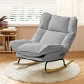 High Backrest Rocking Chair, Extra Wide Upholstered Glider Rocker Accent Chair for Living Room Bedroom, Customized