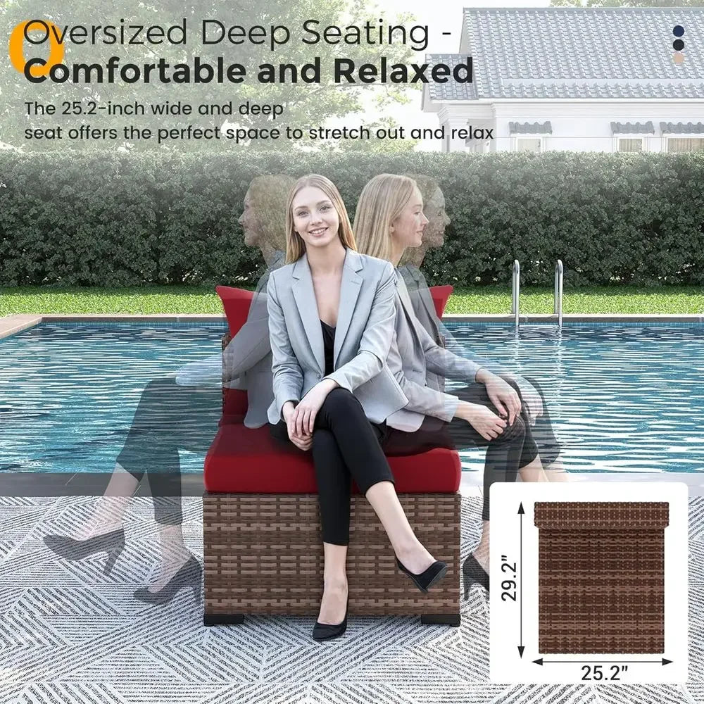 Outdoor Patio urniture Set with ire Pit Table, 8 Piece Outdoor Sectional Soas, All-Weather Wicker Patio Contion Set or Garden, B