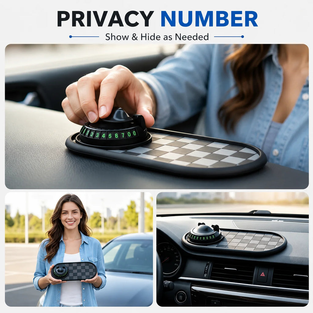 Car Anti-Slip Mat Phone Holder 360-Degree Rotation Dashboard Non-Slip Adhesive Pad Organizer for Keys Pens Sunglasses Interior