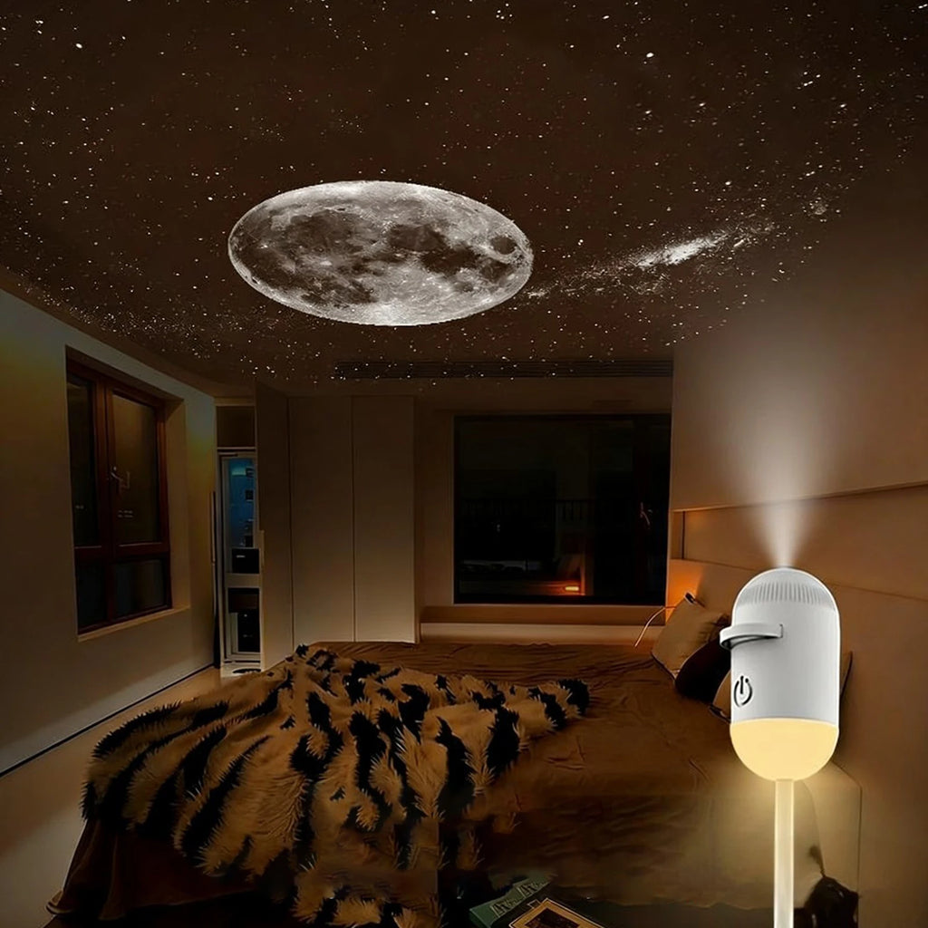 USB Starry Sky Projector Night Light 360° Bendable HD Galaxy Moon Planet Projection Lamp Plug Play Car Bedroom Projector Lamp