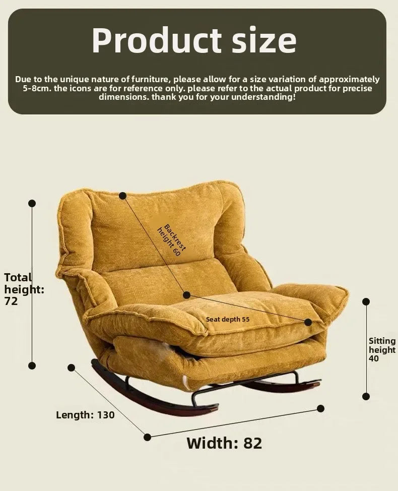 Stable Rocking chair Lazy sofa Adjustable folding single sofa chair Home leisure bedroom Balcony lunch break recliner