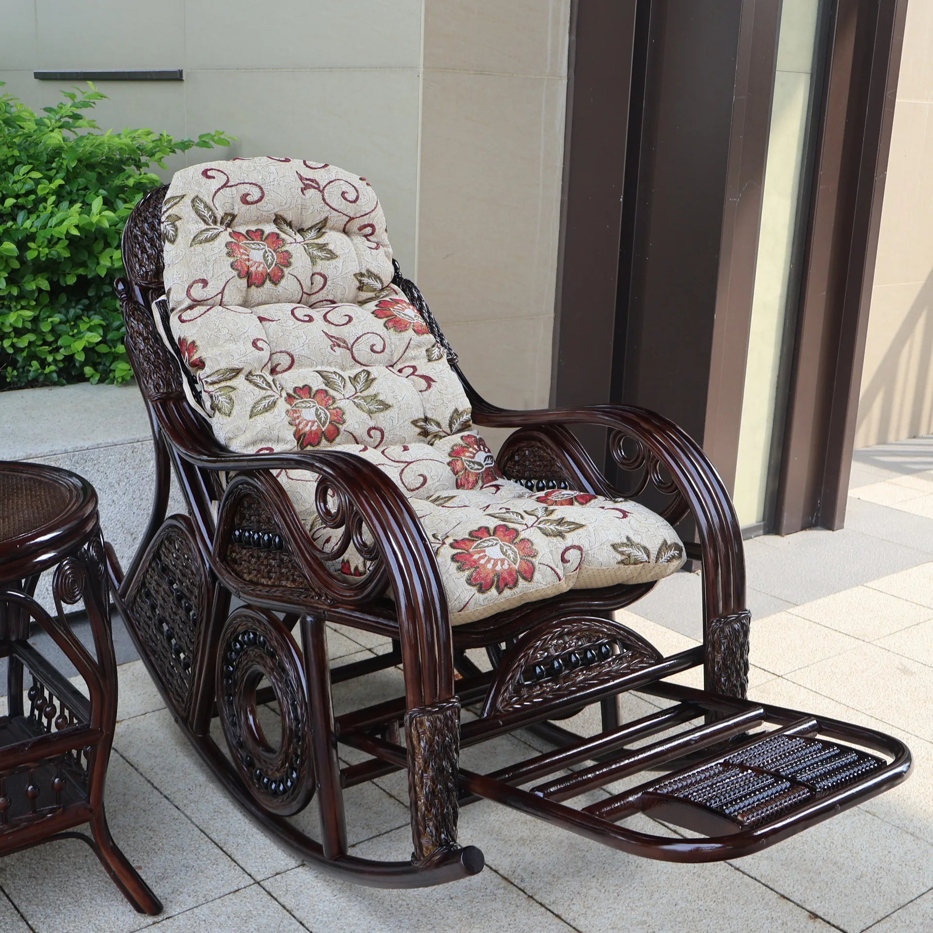 PYH pure natural true rocking chair adult rocking chair elderly rattan balcony household strong free rattan chair