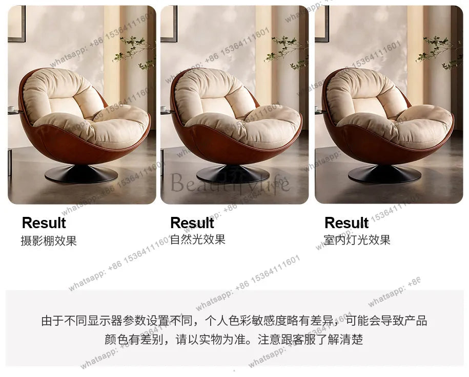 XX Light Luxury Modern Leisure Swivel Chair, Nordic Recliner Advanced Lazy