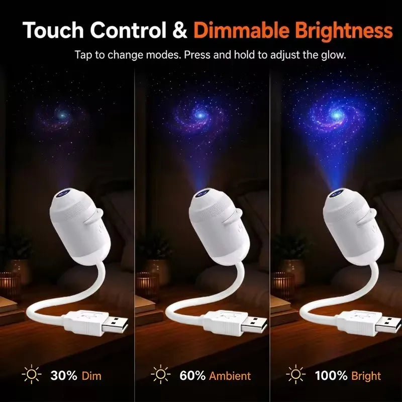24 Projection Slides USB Plug-in Galaxy Star Projector Night Light Nebula Aurora Starry Sky Projector Light For Bedroom Decor
