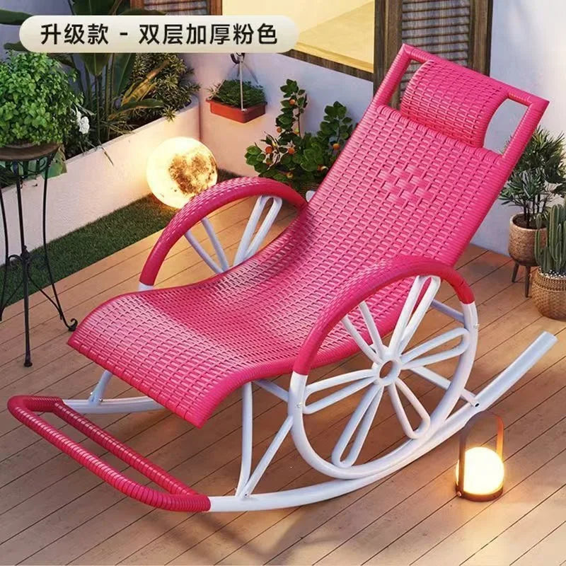 Rocking  Reclining Chair Adult Rattan Lunch Break Balcony Home Leisure Sleeping Living Room Elderly Free Chair