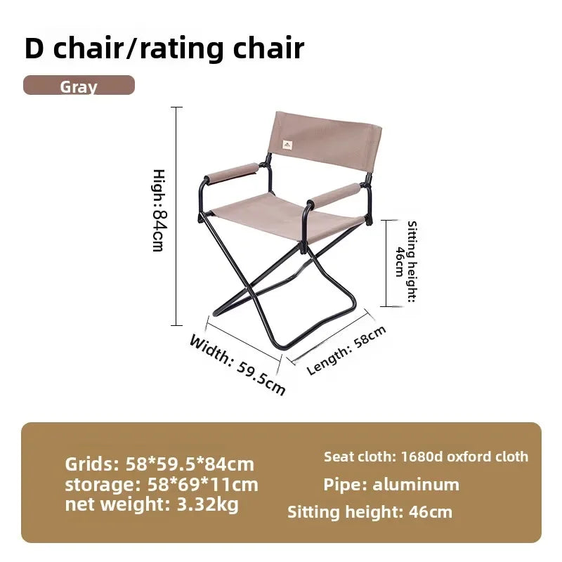 Outdoor folding chair portable ultra-light beach picnic aluminum alloy camping director space saving