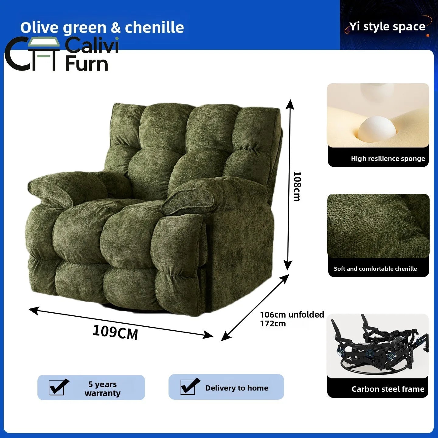Space Multifunctional Single Sofa Living Room Leisure Cloud Lazy Sofa Sleeping and Reclining Electric Massage Rocking Chair