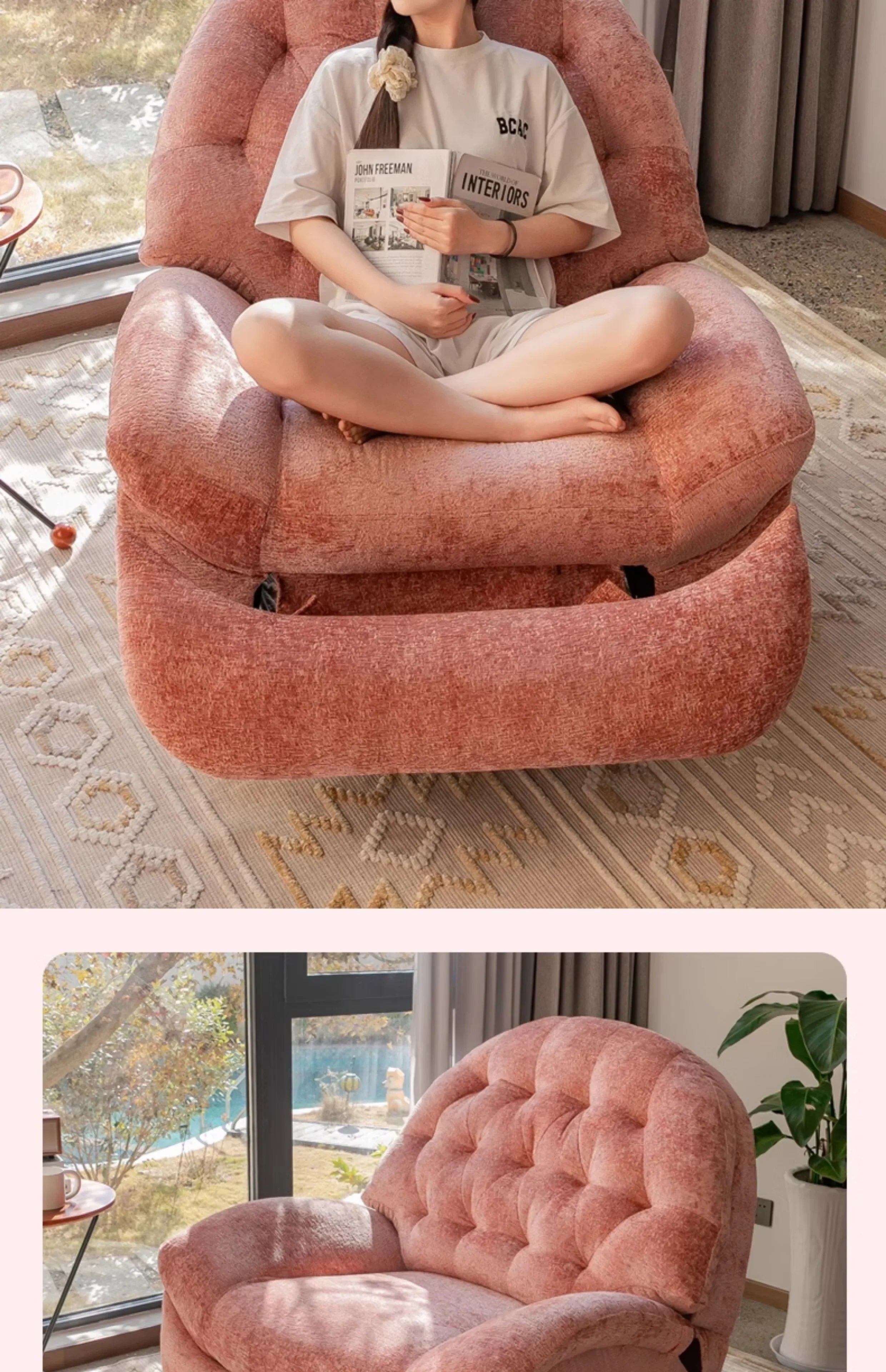 Multifunctional rocking chair electric rotating leisure bedroom single sofa