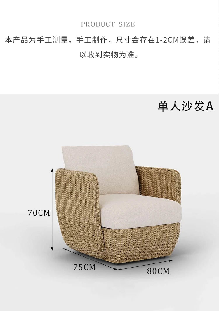 Outdoor rattan sofa courtyard hotel garden sales department designer outdoor leisure outdoor furniture combination
