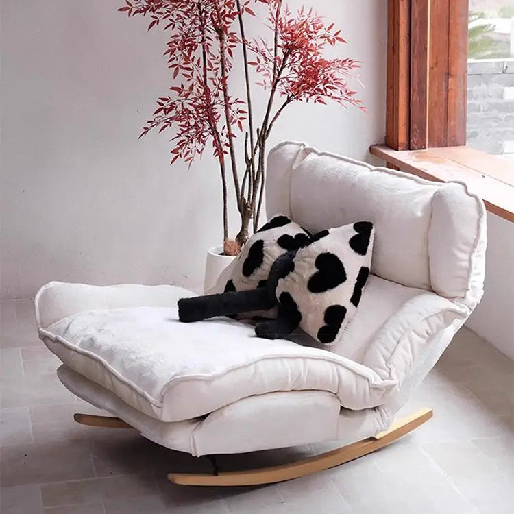 Light Luxury Rocking Chair Adult Recliner Lazy Lounger Single Sofa for Balcony Living Room Home Leisure Indoor Outdoor Furniture