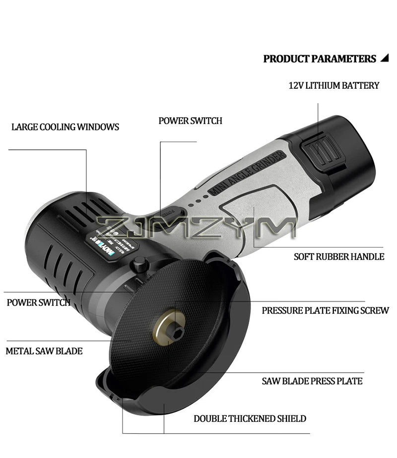 Mini Angle Grinder Portable Lithium Battery Handheld Portable Small  Polishing Grinding Cutting Machine Household Power Tool