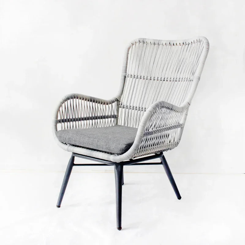 Rattan Chair Three Piece Set Balcony Table Combination Outdoor Furniture Armrest Single Rattan Sofa Recliner Patio Outdoor Chair