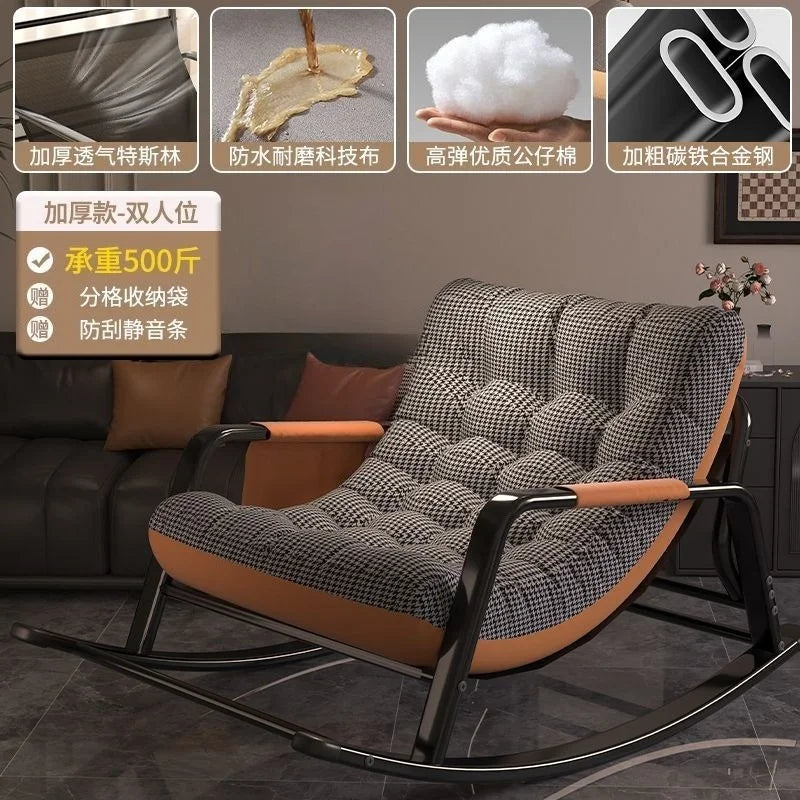 Double Rocking Chair Comfortable Recliner Adult Balcony Home Leisure Living Room Internet Celebrity Lazy Adult Nap Sofa Chair