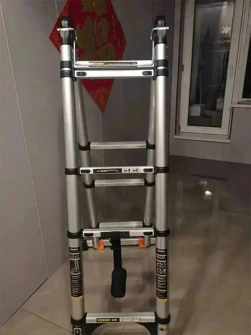Engineering Multifunctional Aluminum Ladder Step Alloy Stools Home Folding Telescopic Ladder Portable Thick Herringbone Stairs