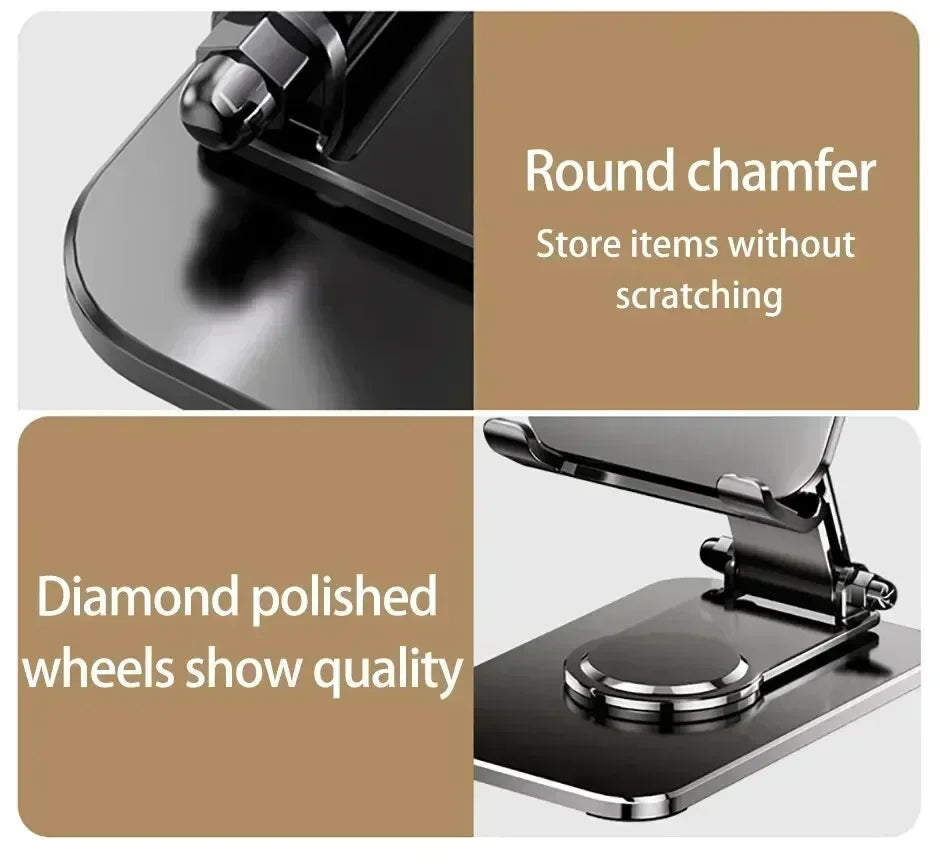 360° Rotation Metal Phone Holder Portable Foldable Desktop Tablet Stand For iPhone Samsung Xiaomi iPad Air Cellphone Bracket