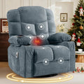 Large Oversized Swivel Massage Recliner with Lumbar Heat, Cup Holders, and USB Port