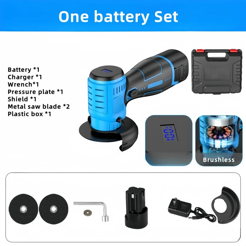 16.8V Brushless Angle Grinder 20000RPM Electric Polishing Grinding Machine Mini Cordless Cutting Lithium Battery Power Tool