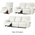 1/2/3 Seat Waterproof Recliner Sofa Cover PU Leather Armchair Cover Solid Color Elastic Relax Single Sofa Slipcovers Home Hotel