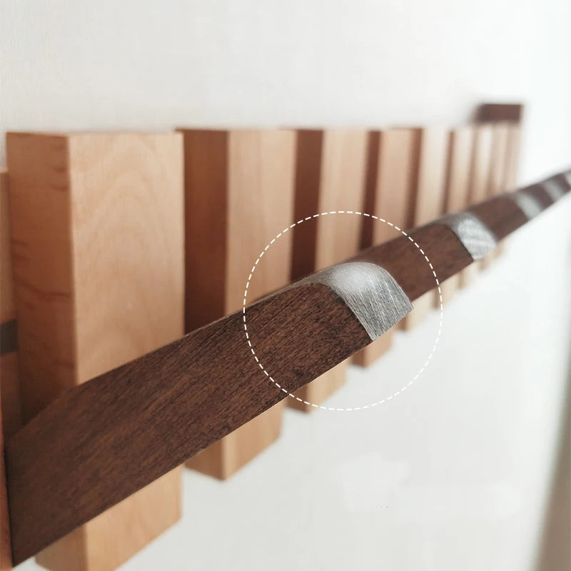 Walnut Wood Coat Rack Hook Wall-Mounted Hidden Decoration Hook Hanger Foldable Bedroom Closets Wooden Wall Shelf Home Decor