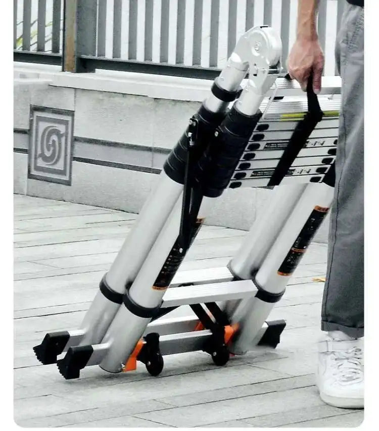 Alloy Telescopic Step Ladder Multi-functional Lifting Engineering Stairs Thickened Herringbone Ladders Folding Stairs