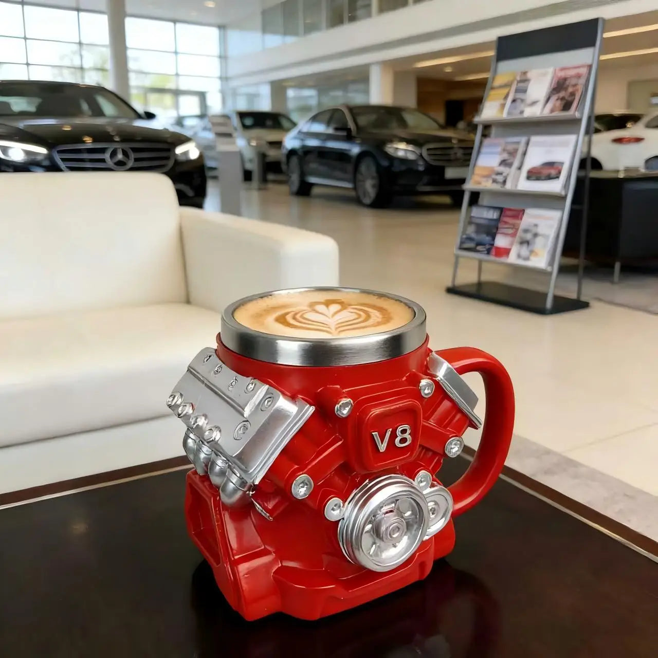 V8 Engine Coffee Cup | Unique Gift for Car Guys, Dads & Mechanics