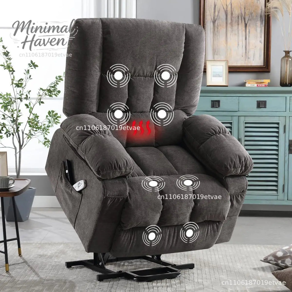 Power Lift Recliner Chair for Elderly with Vibration Massage and Heating Functions, Electric Recliner Single Sofa, Customized