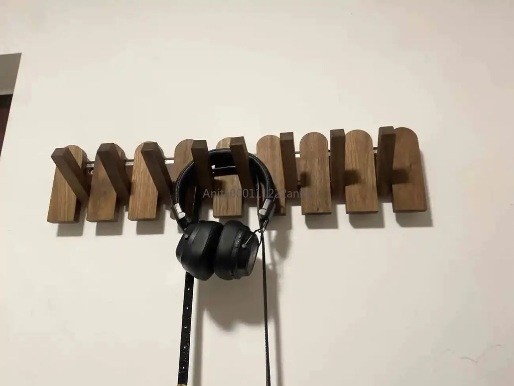 Solid Wood Door Back Coat Hooks Entrance Rack No Drilling Wall Mounted Clothes Hanger for Home Decor
