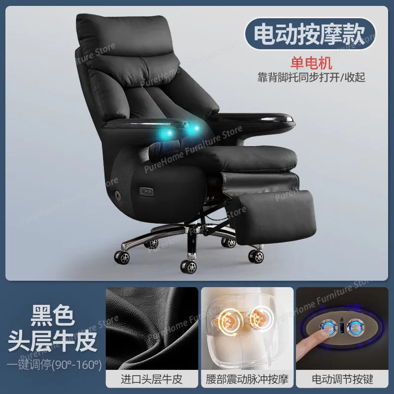 Smart Electric Executive Office Chair with Ventilation - Reclining Massage CEO Chair for Home Professional Use Furniture