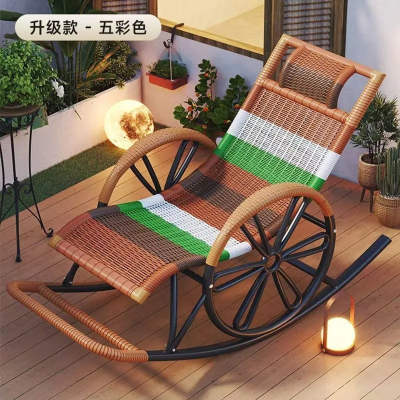 Rocking  Reclining Chair Adult Rattan Lunch Break Balcony Home Leisure Sleeping Living Room Elderly Free Chair