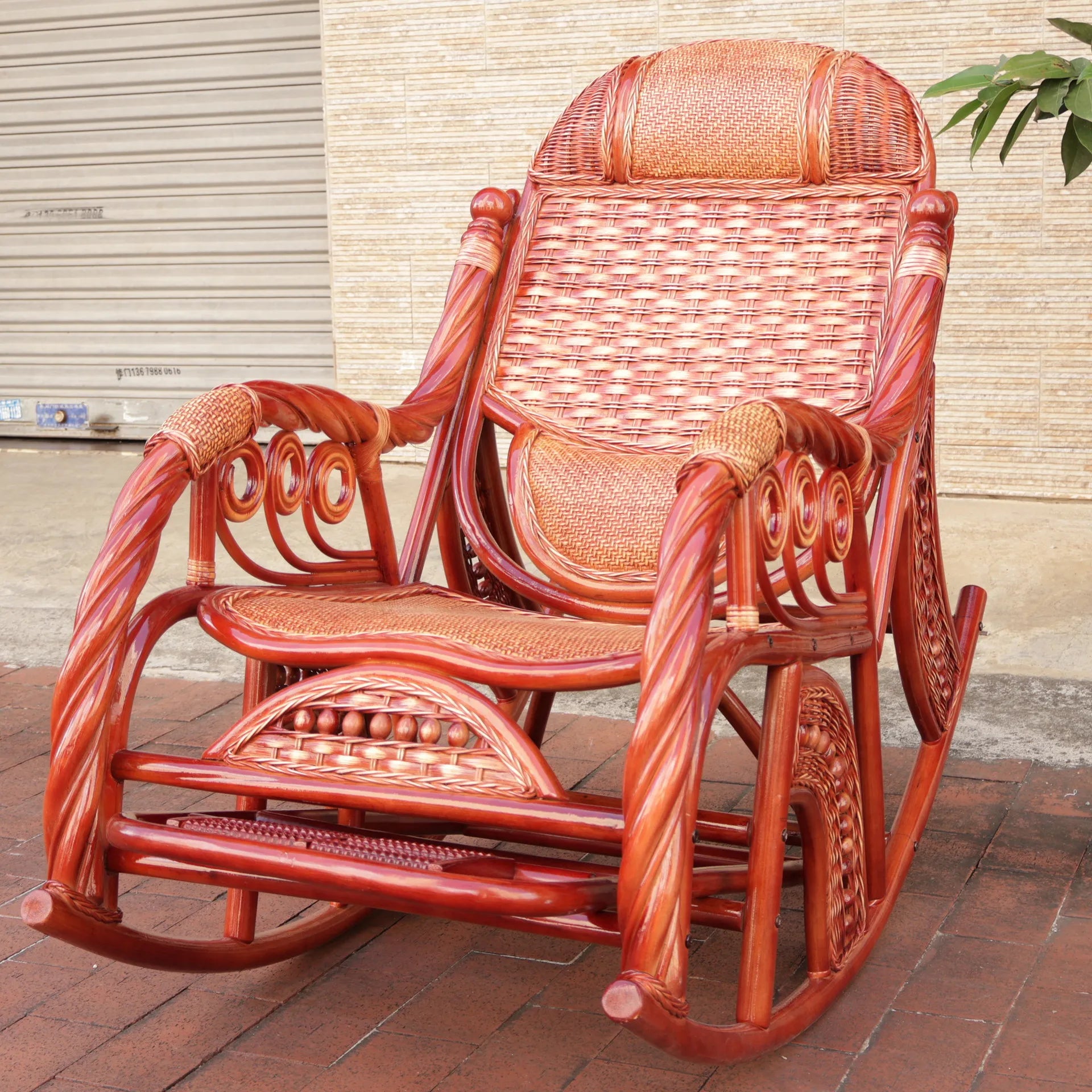New Chinese style carefree courtyard lunch break with stretching massage pedal rocking chair