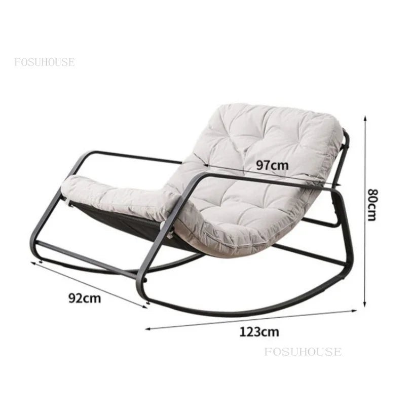 Nordic Lazy Living Room Chairs Home Balcony Rocking Chairs Reclining Sofas Rattan Sofa Leisure Rocking Chair Home Furniture