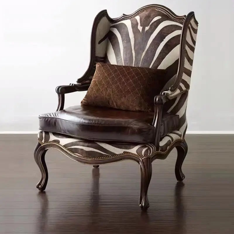 Hh2ccsolid wood single sofa chair high-end villa club leisure chair