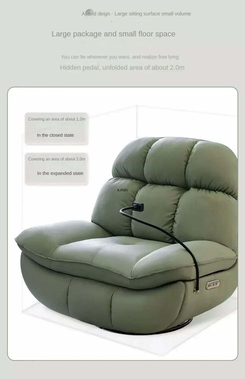 Smart Electric Lazy Sofa Recliner Single Leisure Chair with Sleep Function for Modern Living Room Lounge  Leather Sectional Sofa