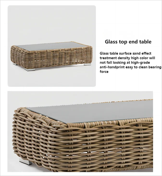 Modern Outdoor Leisure Comfortable Weaving Woven Rattan Sofa