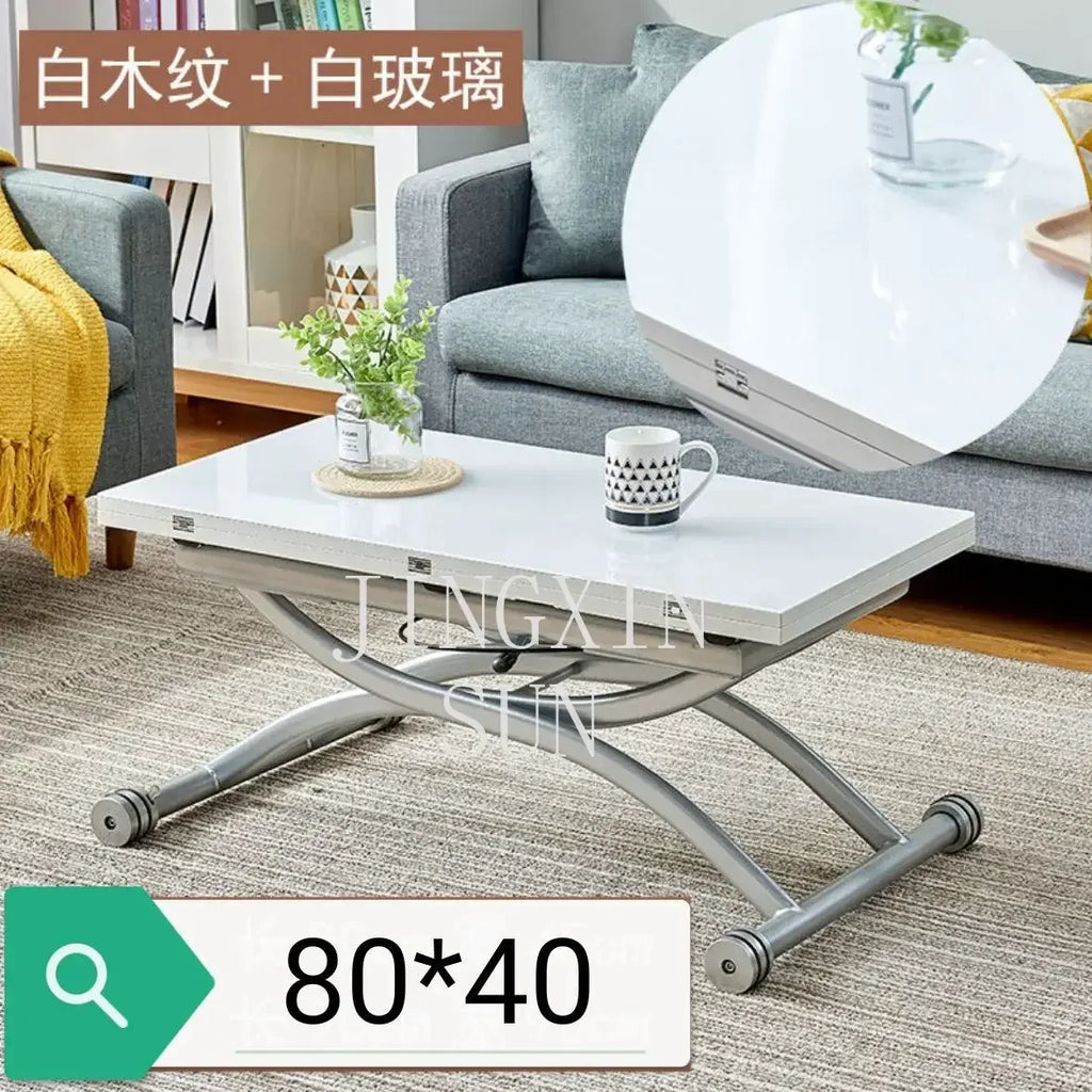Lifting coffee table folding telescopic household dining table dual-purpose creative simple small apartment living room